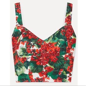 Dolce & Gabbana Portofino-print Cady Bustier Top
